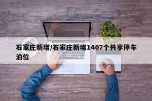 石家庄新增/石家庄新增1407个共享停车泊位