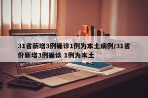 31省新增3例确诊1例为本土病例/31省份新增3例确诊 1例为本土